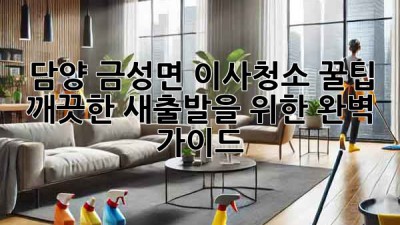 담양 금성면 이사청소 꿀팁: 깨끗한 새출발을 위한 완벽 가이드